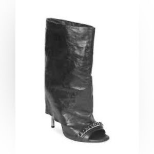 Balmain Chain- Trimmed Foldover Boot